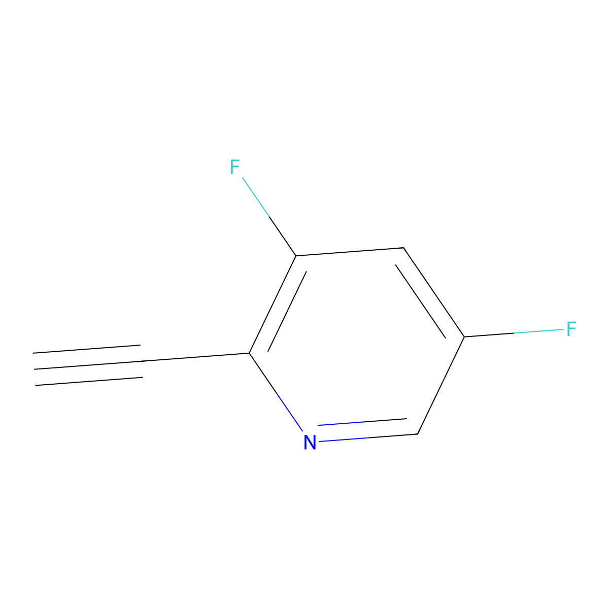 2-Ethynyl-3,5-difluoropyridine molecular structure, CAS 1121585-18-9