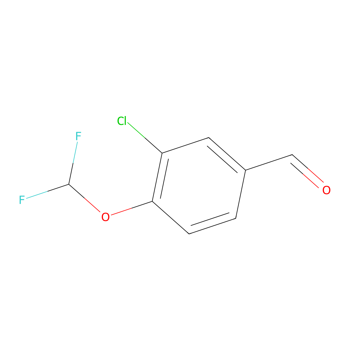 3-Chloro-4-(difluoromethoxy)benzaldehyde molecular structure, CAS 1121585-21-4