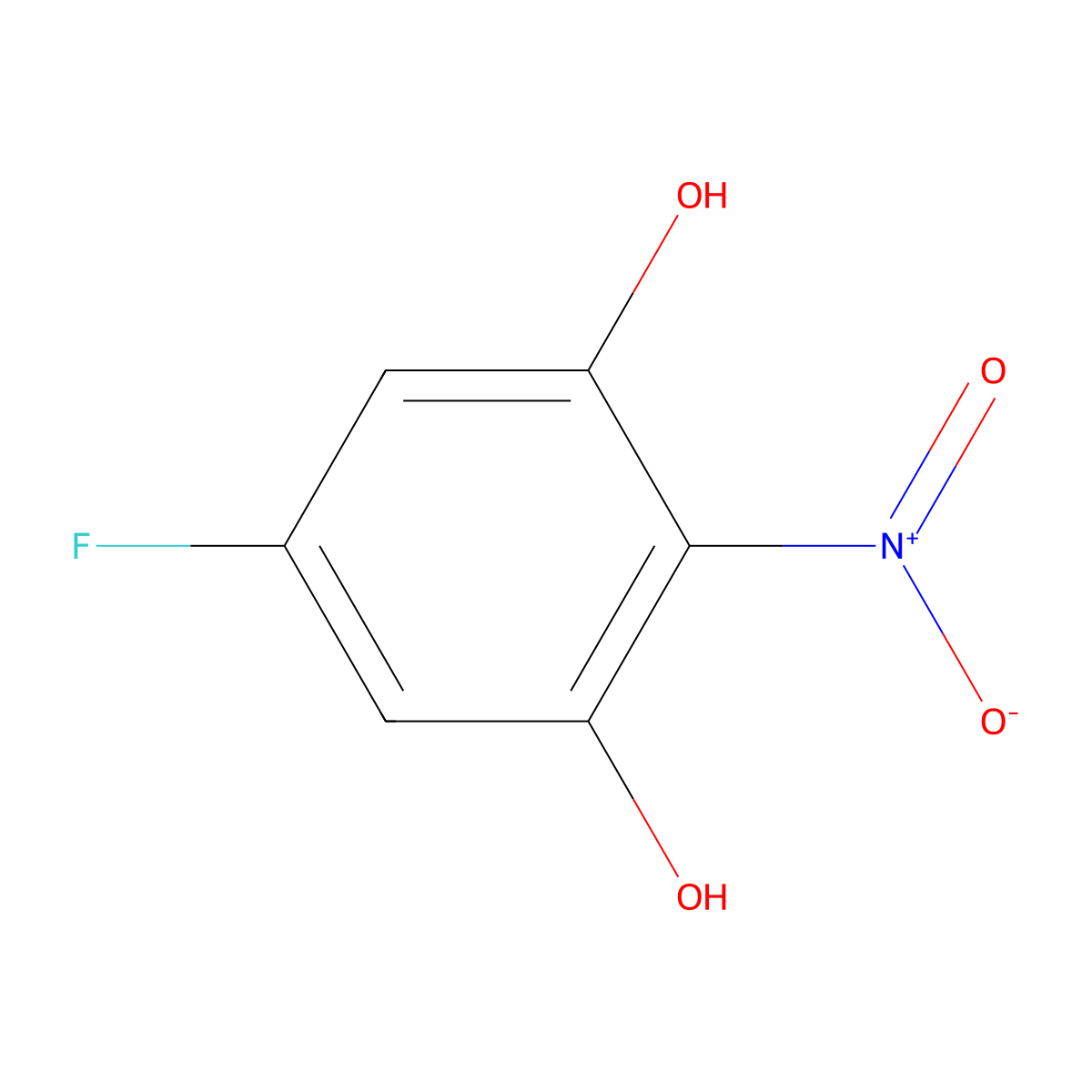 5-Fluoro-2-nitrobenzene-1,3-diol molecular structure, CAS 1121585-22-5
