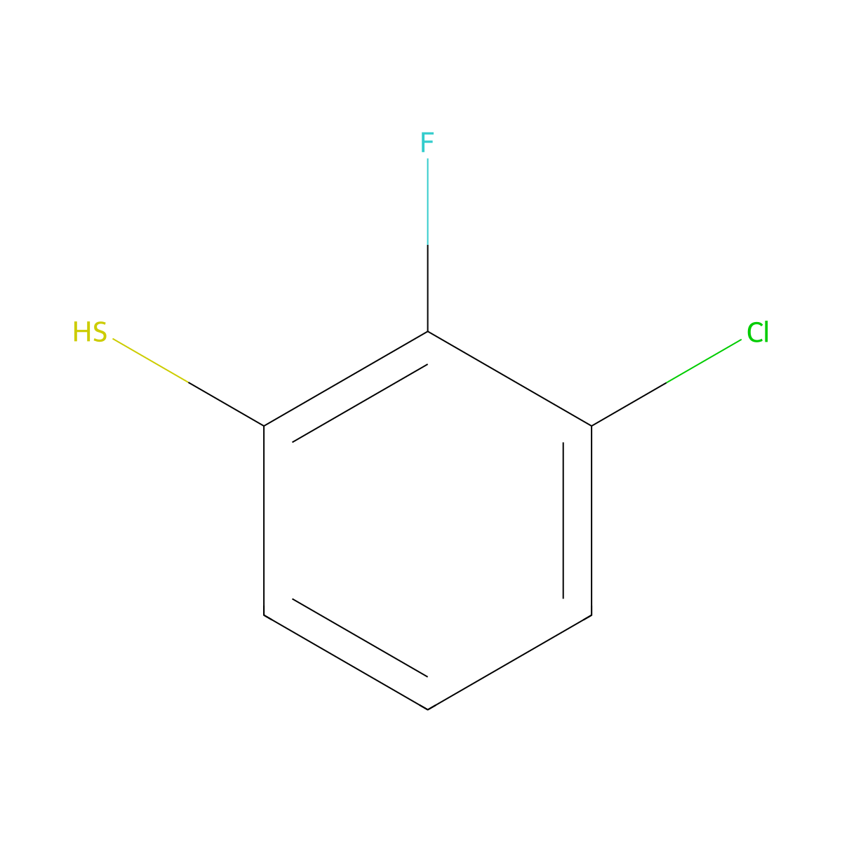 3-Chloro-2-fluorobenzenethiol molecular structure, CAS 1121585-29-2