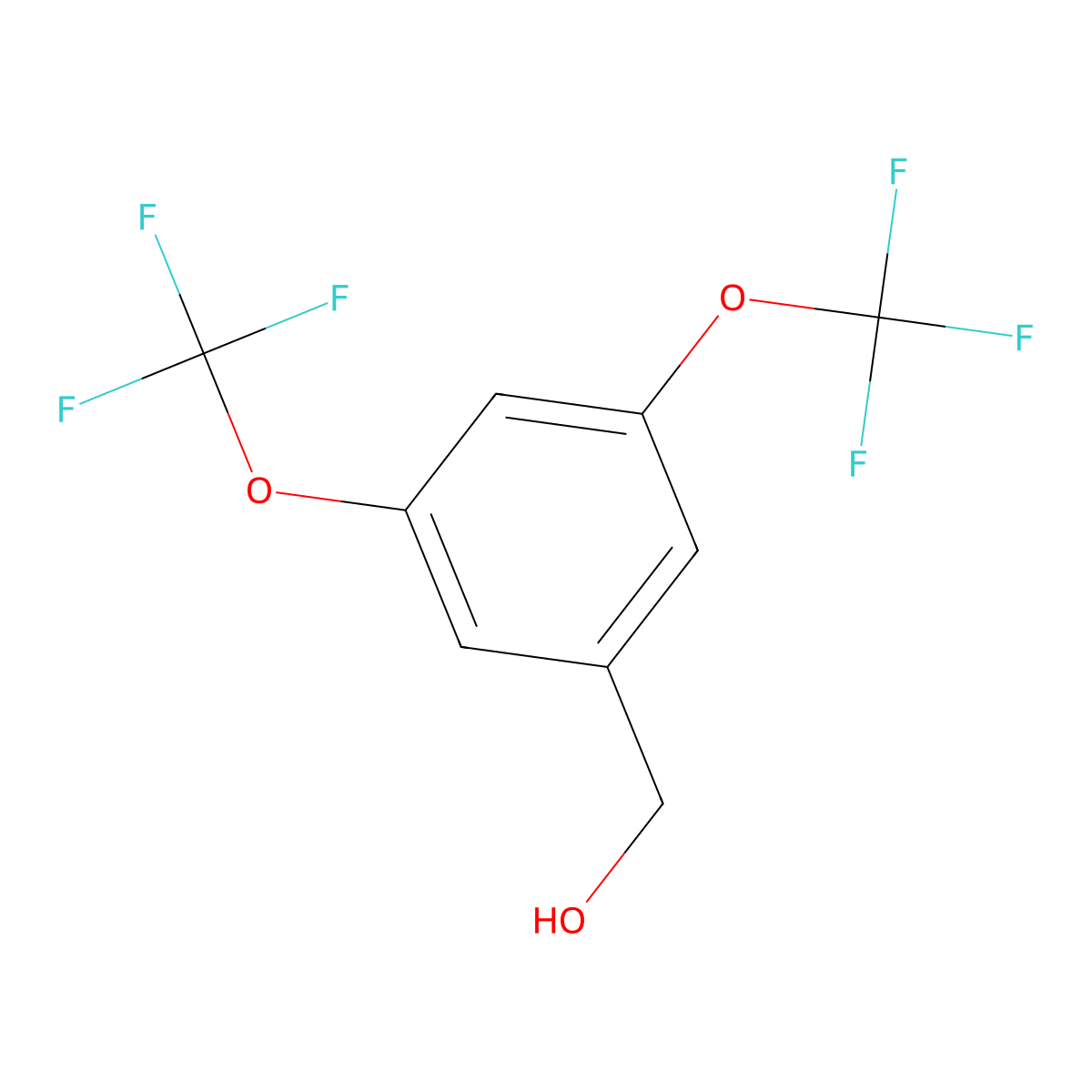 (3,5-Bis(trifluoromethoxy)phenyl)methanol molecular structure, CAS 1121586-22-8