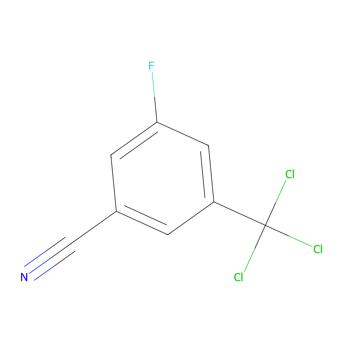 3-Fluoro-5-(trichloromethyl)benzonitrile molecular structure, CAS 1121586-25-1