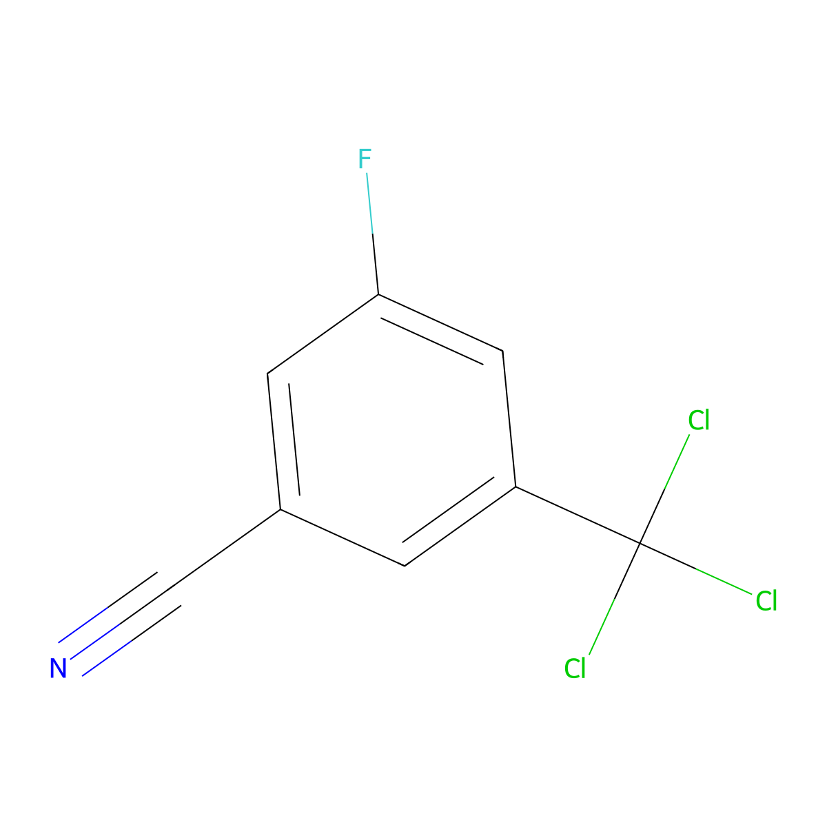 3-Fluoro-5-(trichloromethyl)benzonitrile molecular structure, CAS 1121586-25-1