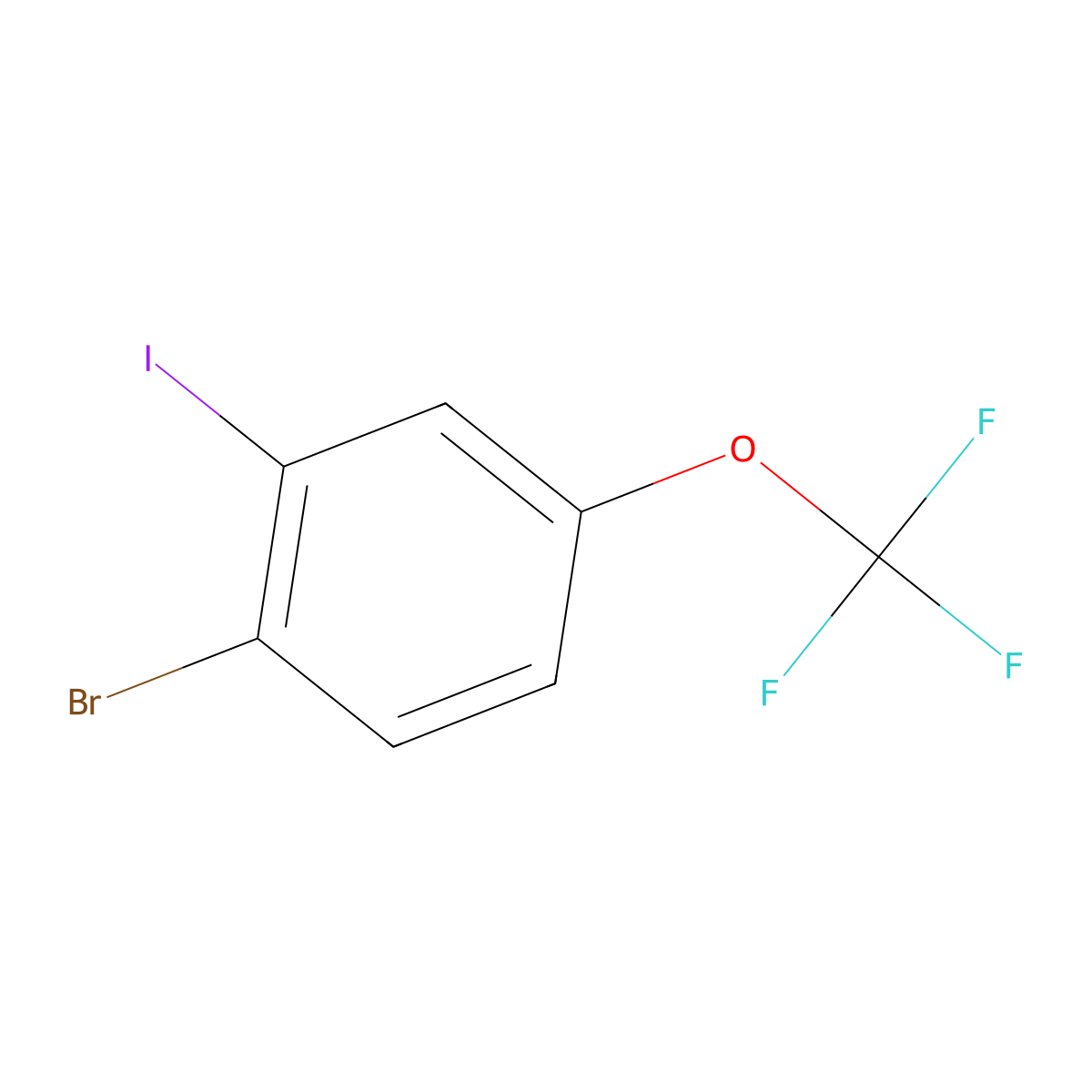 1-Bromo-2-iodo-4-(trifluoromethoxy)benzene molecular structure, CAS 1121586-26-2