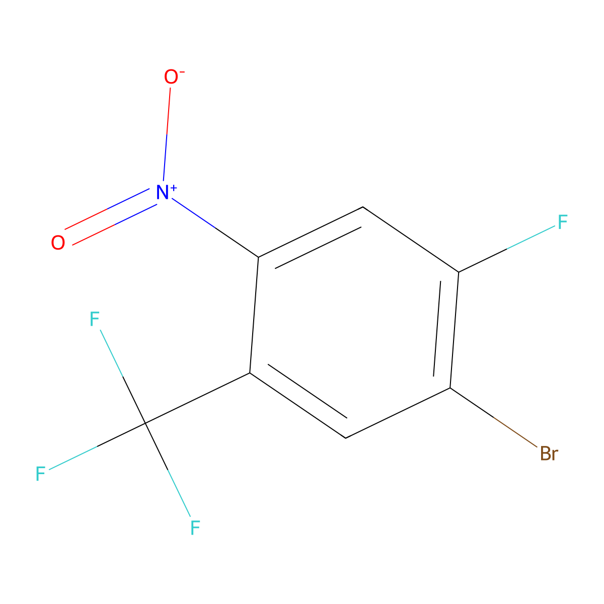 1-Bromo-2-fluoro-4-nitro-5-(trifluoromethyl)benzene molecular structure, CAS 1121586-27-3