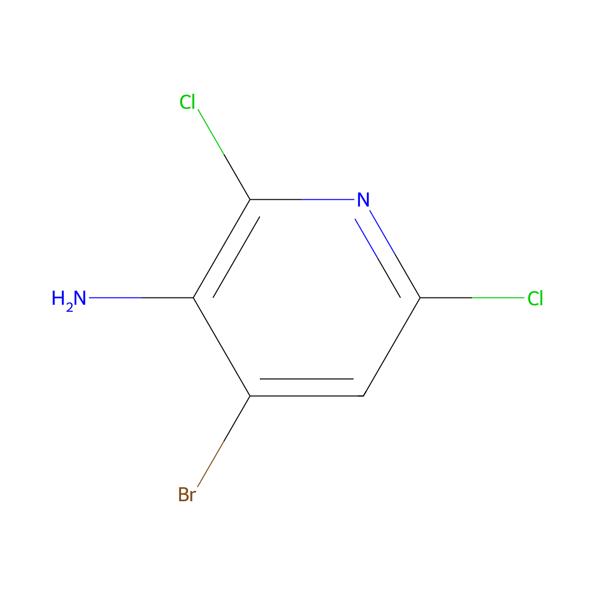 4-Bromo-2,6-dichloropyridin-3-amine molecular structure, CAS 1121586-37-5