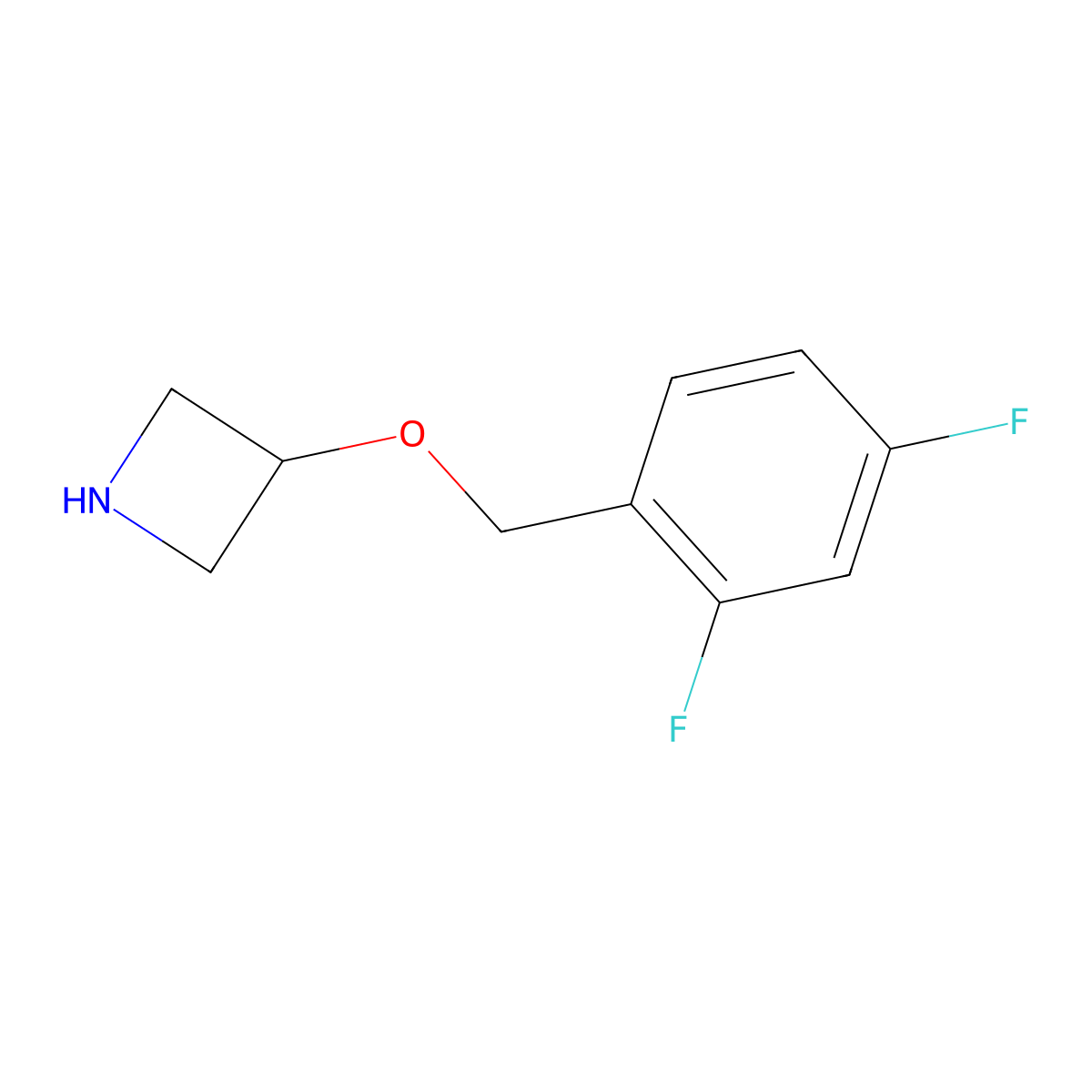 3-[(2,4-Difluorobenzyl)oxy]azetidine molecular structure, CAS 1121592-60-6
