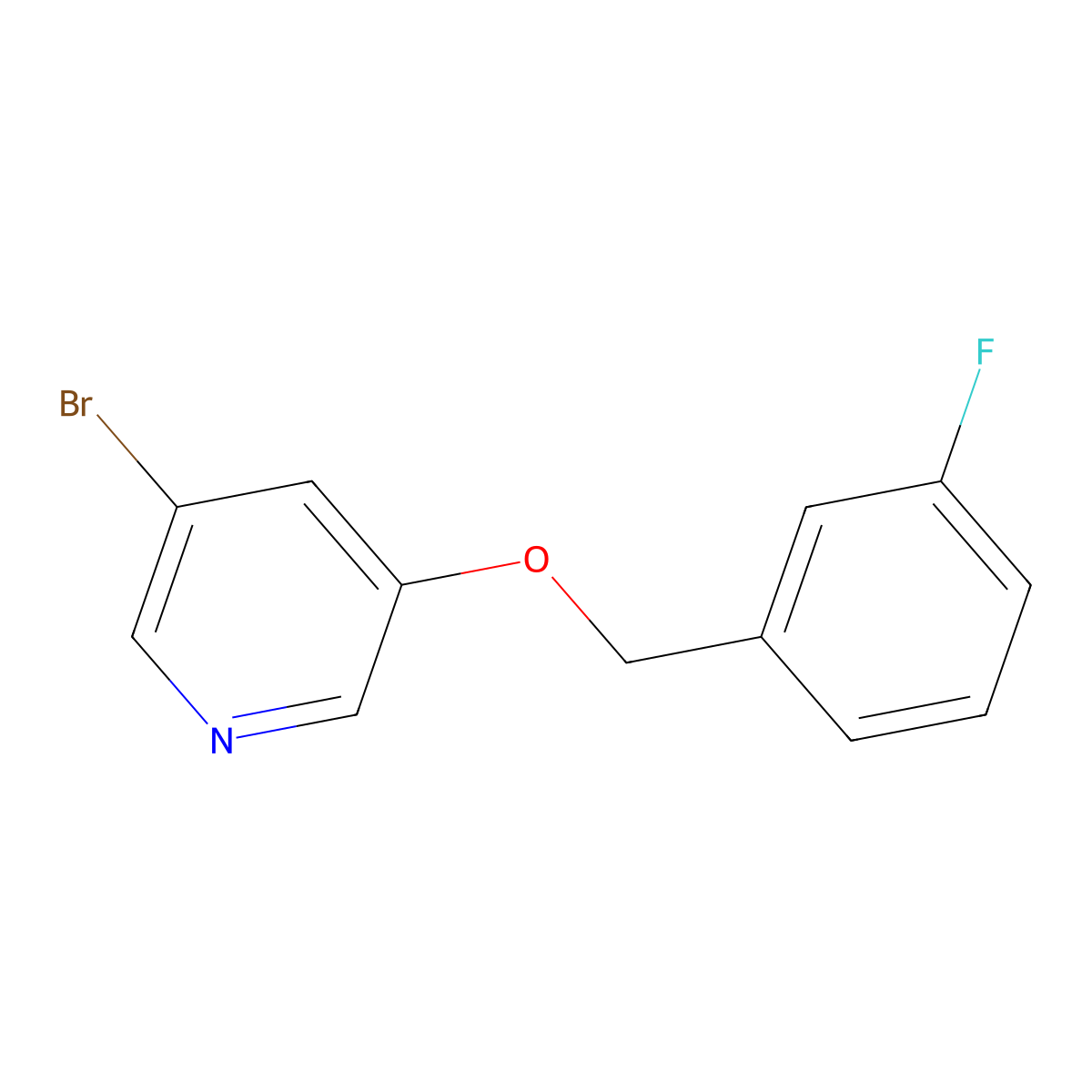 3-Bromo-5-((3-fluorobenzyl)oxy)pyridine molecular structure, CAS 1121592-90-2