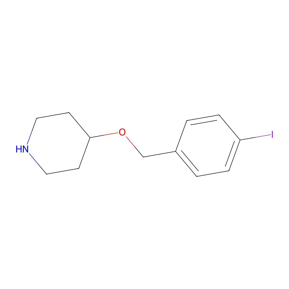 4-[(4-Iodophenyl)methoxy]piperidine molecular structure, CAS 1121594-93-1