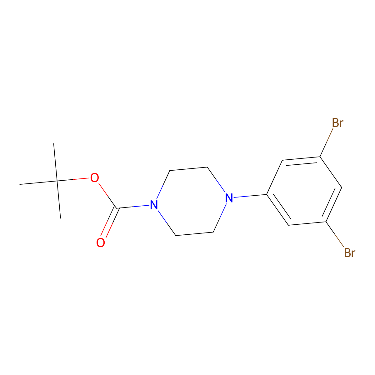 1-(4-Boc-Piperazino)-3,5-dibromobenzene molecular structure, CAS 1121596-44-8