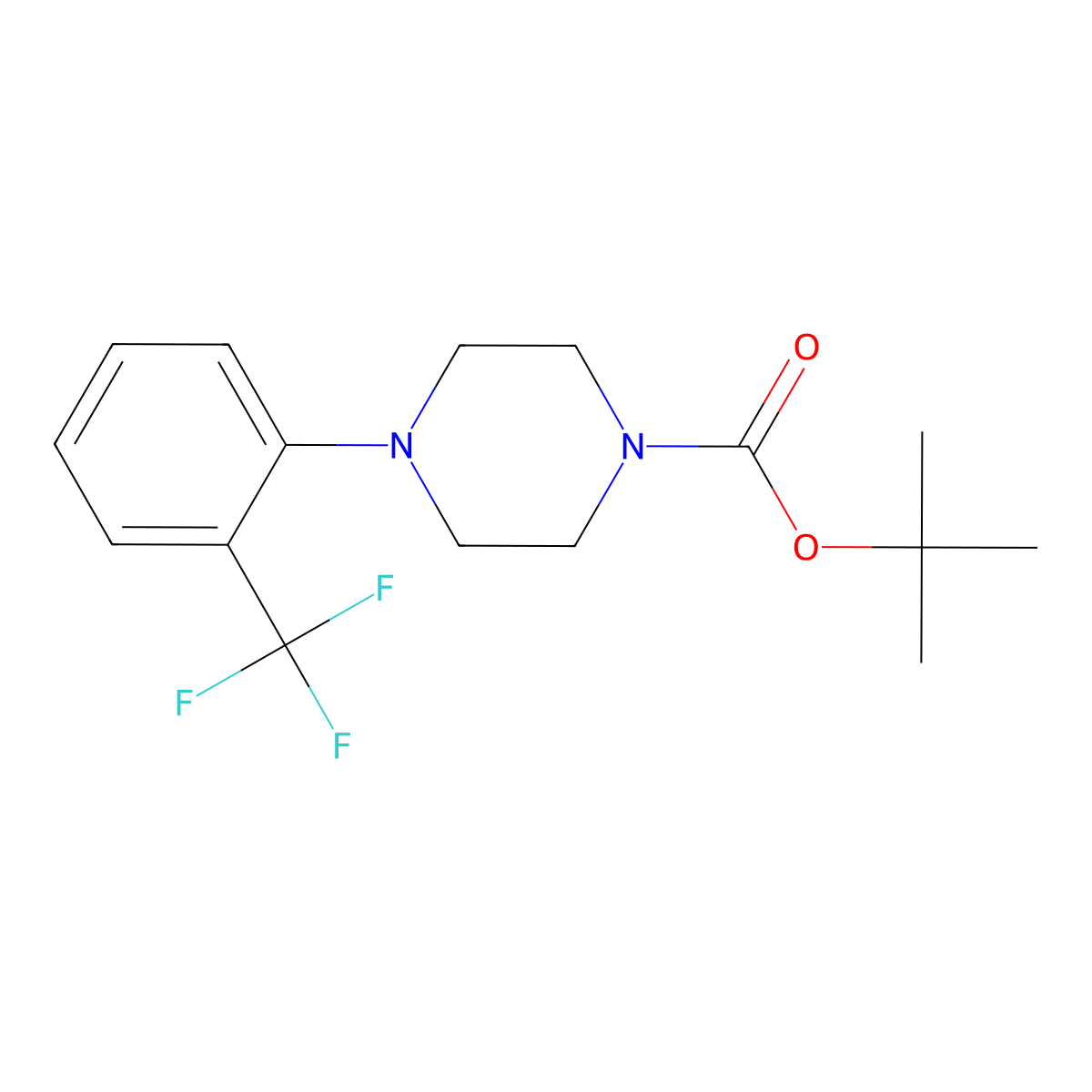 Tert-butyl 4-(2-(trifluoromethyl)phenyl)piperazine-1-carboxylate molecular structure, CAS 1121596-52-8