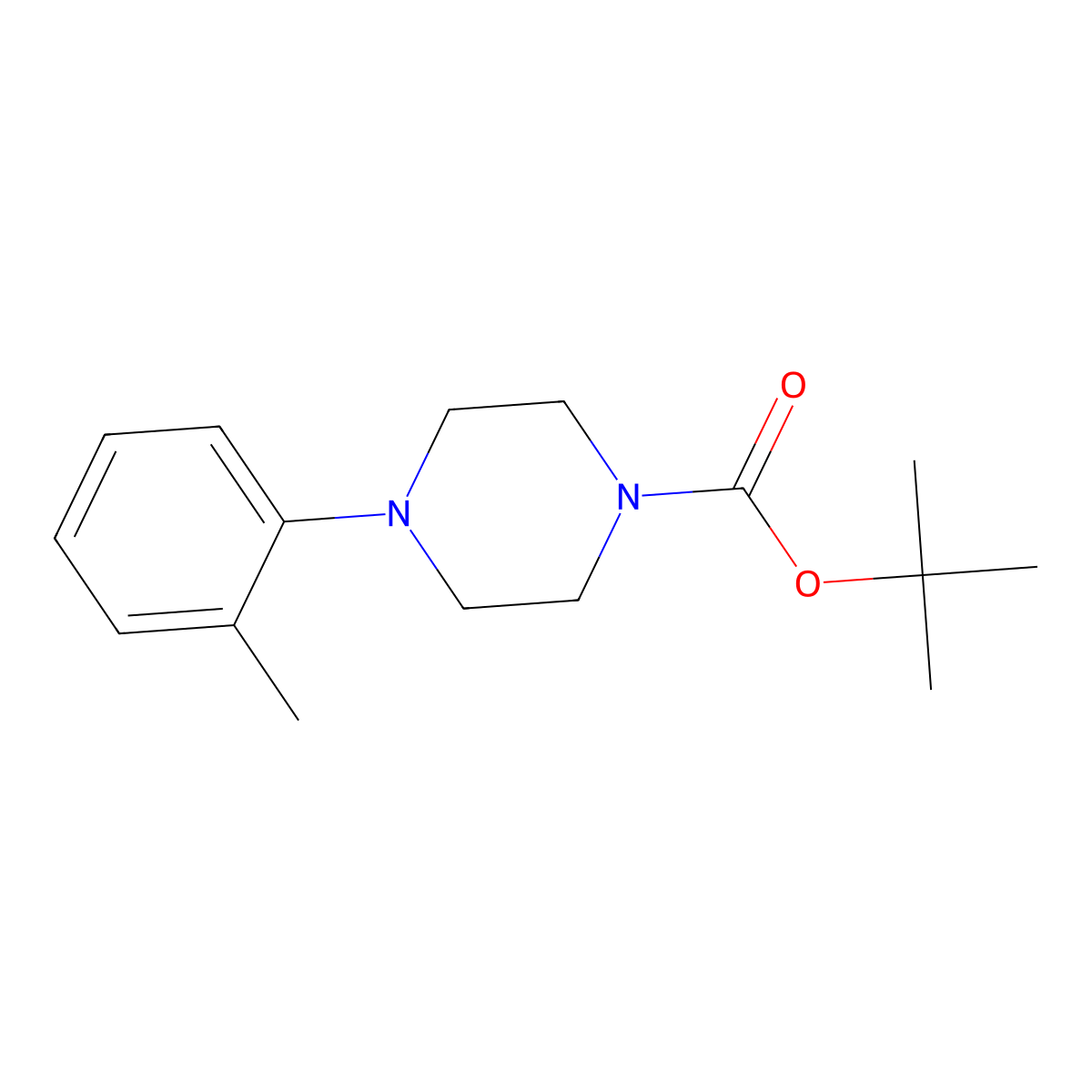 Tert-butyl 4-(2-methylphenyl)piperazine-1-carboxylate molecular structure, CAS 1121596-60-8