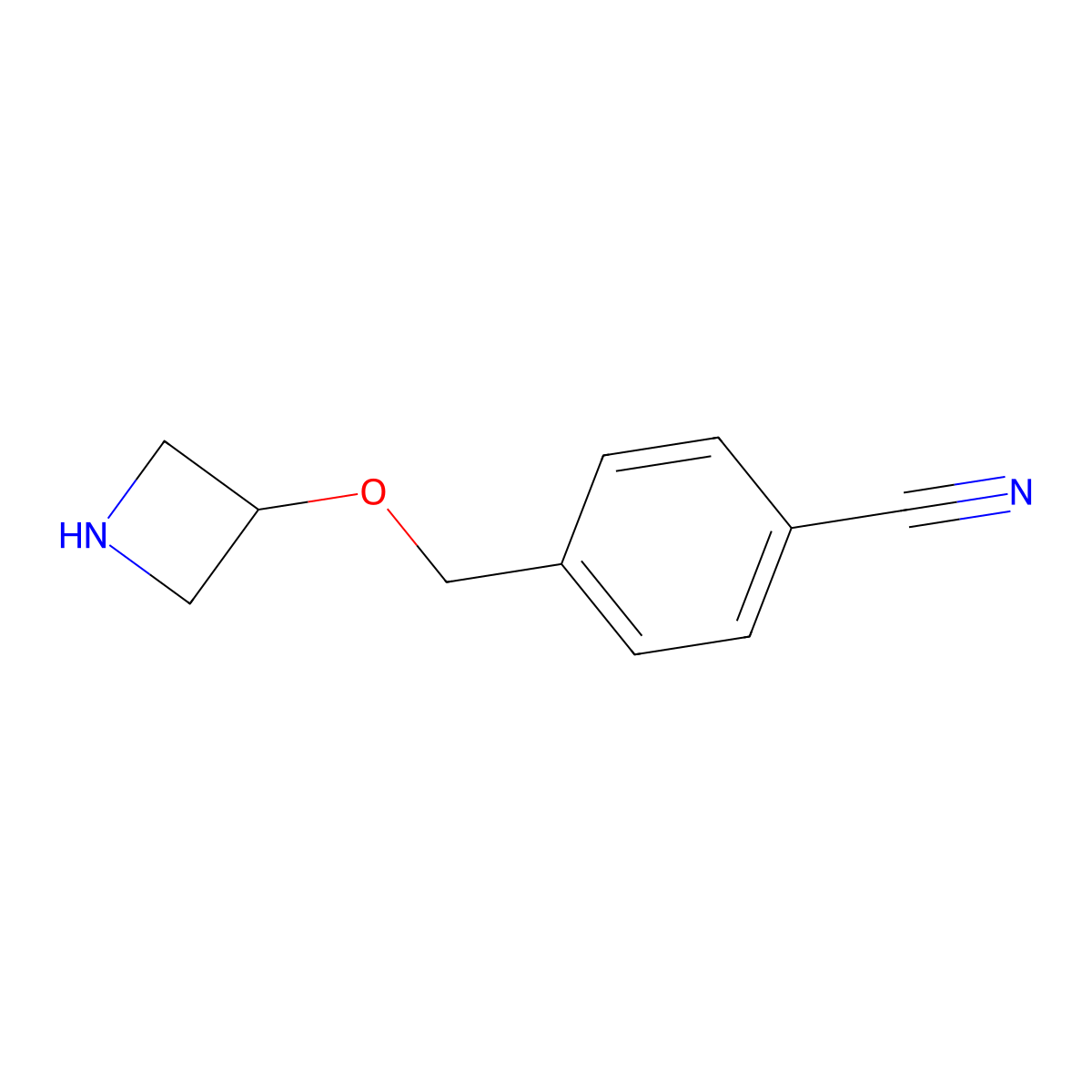4-[(Azetidin-3-yloxy)methyl]benzonitrile molecular structure, CAS 1121598-88-6