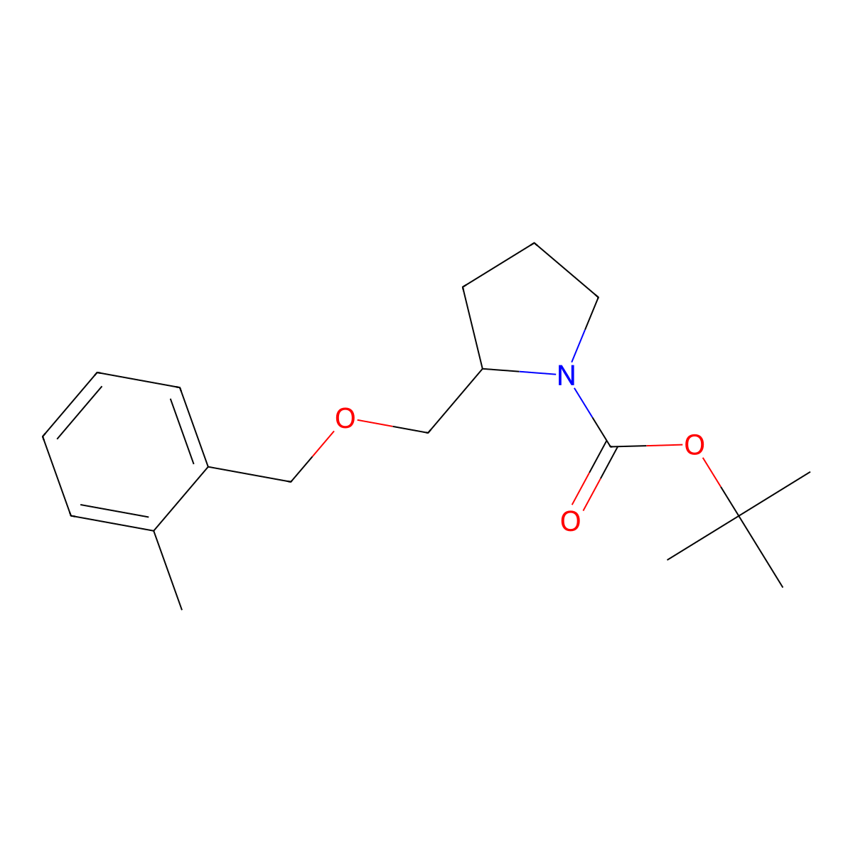 tert-Butyl 2-(((2-methylbenzyl)oxy)methyl)pyrrolidine-1-carboxylate molecular structure, CAS 1121602-79-6