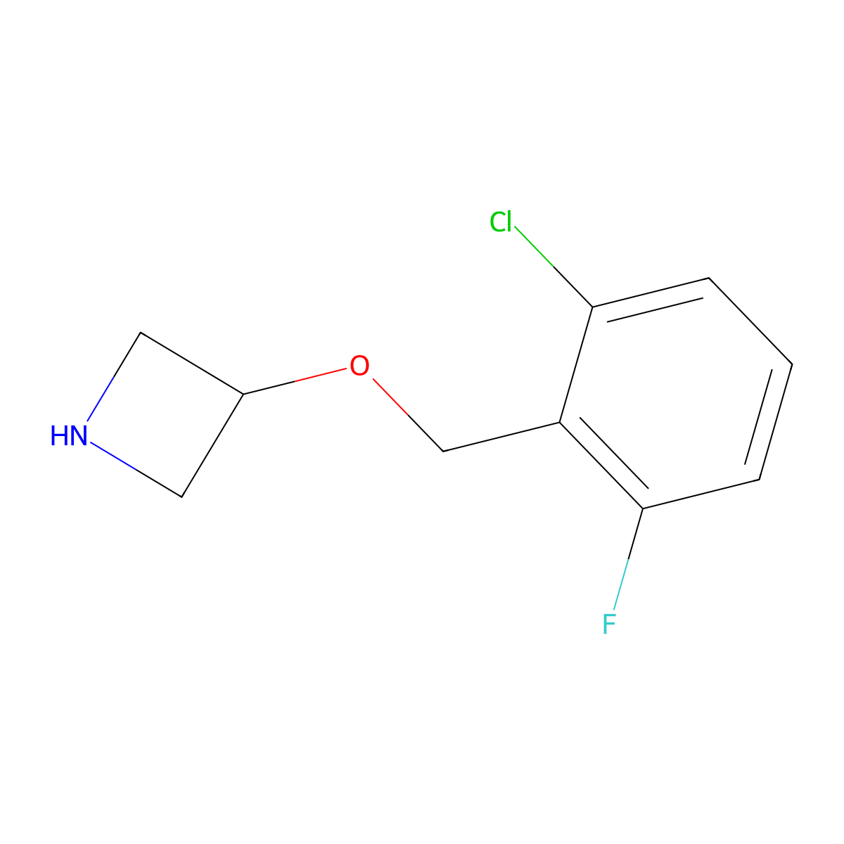 3-[(2-Chloro-6-fluorophenyl)methoxy]azetidine molecular structure, CAS 1121605-81-9