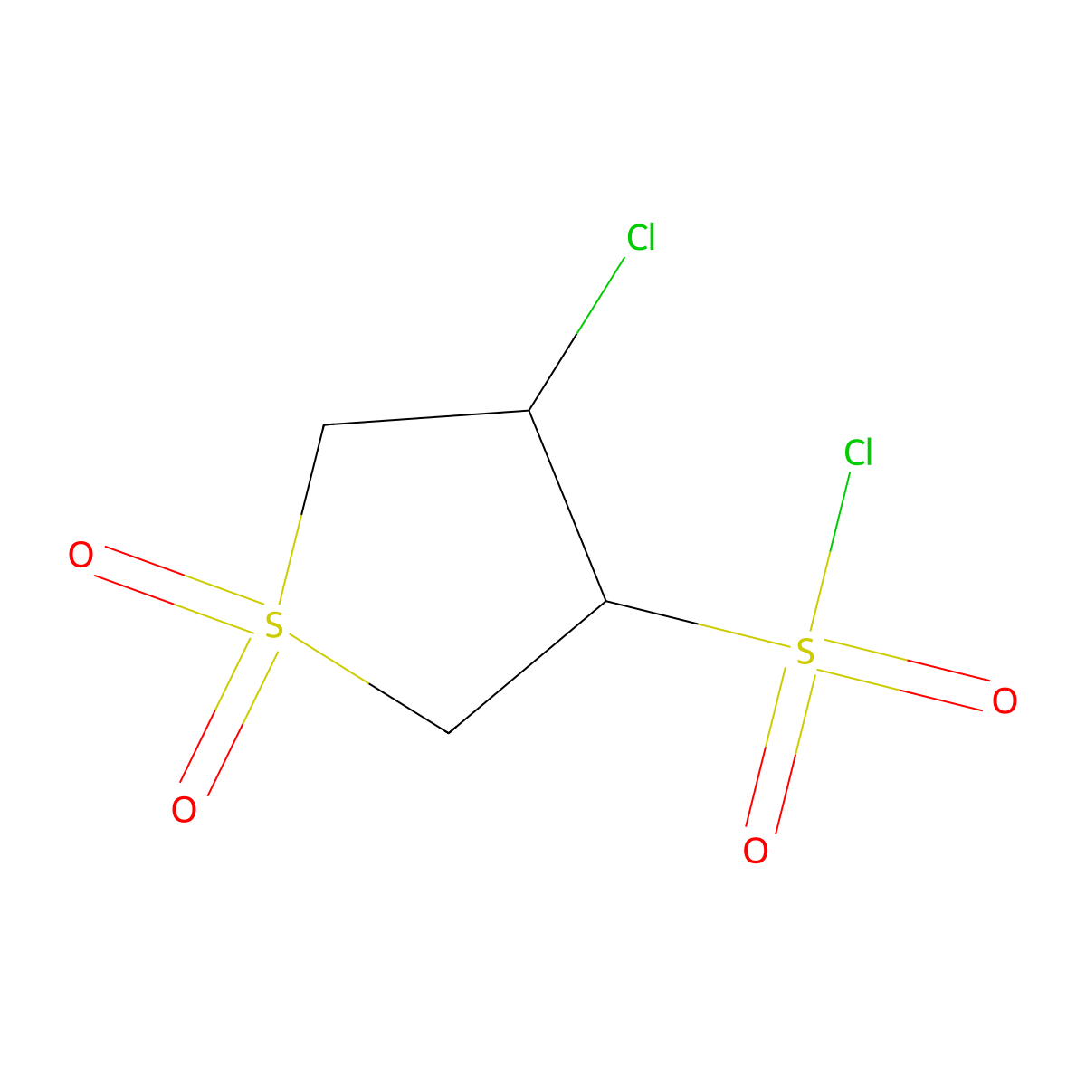 4-Chloro-1,1-dioxotetrahydrothiophene-3-sulphonyl chloride molecular structure, CAS 112161-63-4