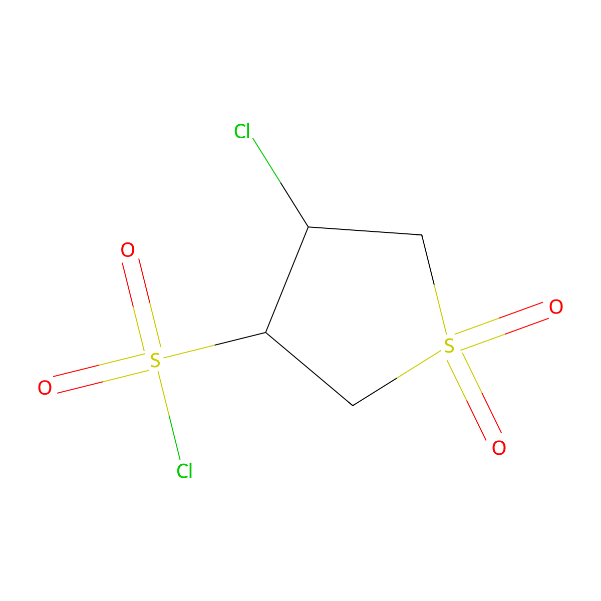4-Chloro-1,1-dioxotetrahydrothiophene-3-sulphonyl chloride molecular structure, CAS 112161-63-4