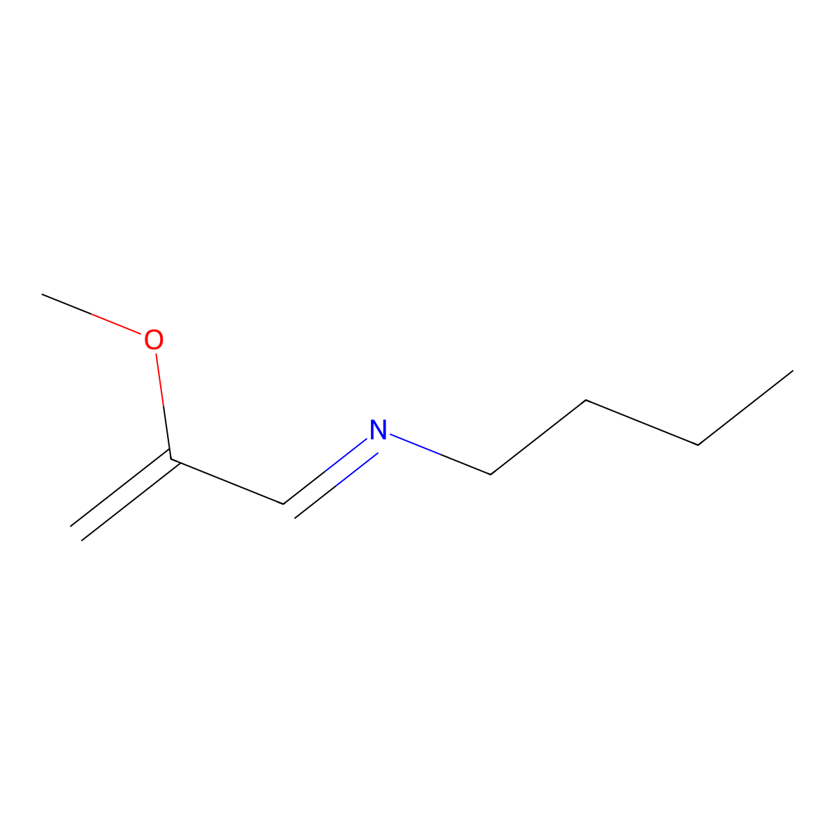 1-Butanamine, N-(2-methoxy-2-propenylidene)- molecular structure, CAS 112161-69-0
