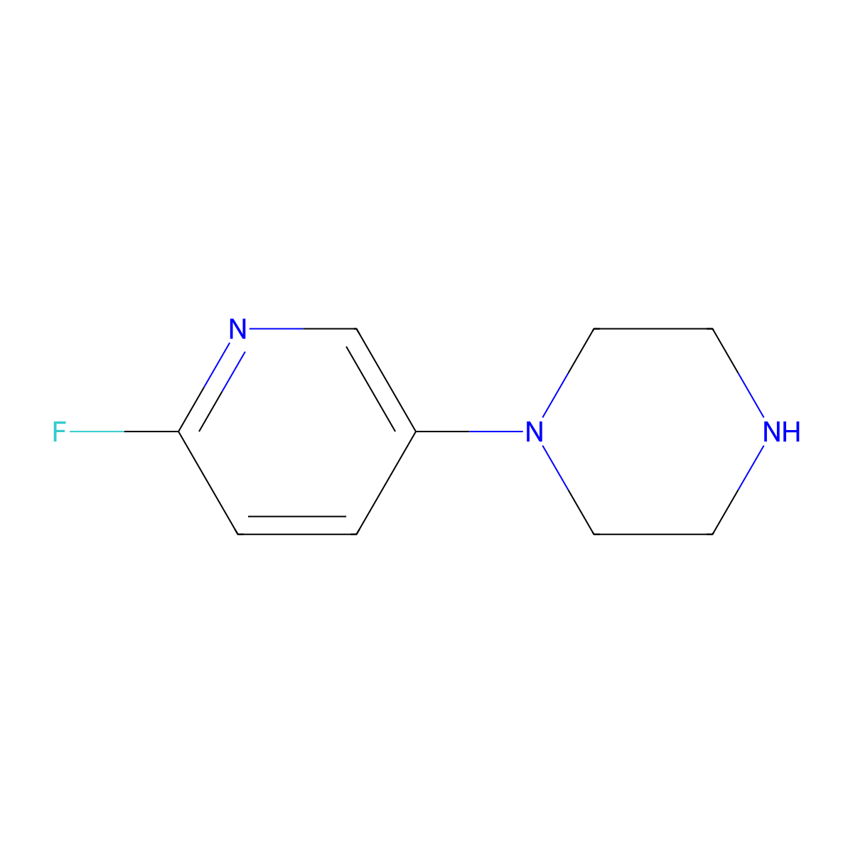 1-(6-Fluoropyridin-3-yl)piperazine molecular structure, CAS 1121610-07-8
