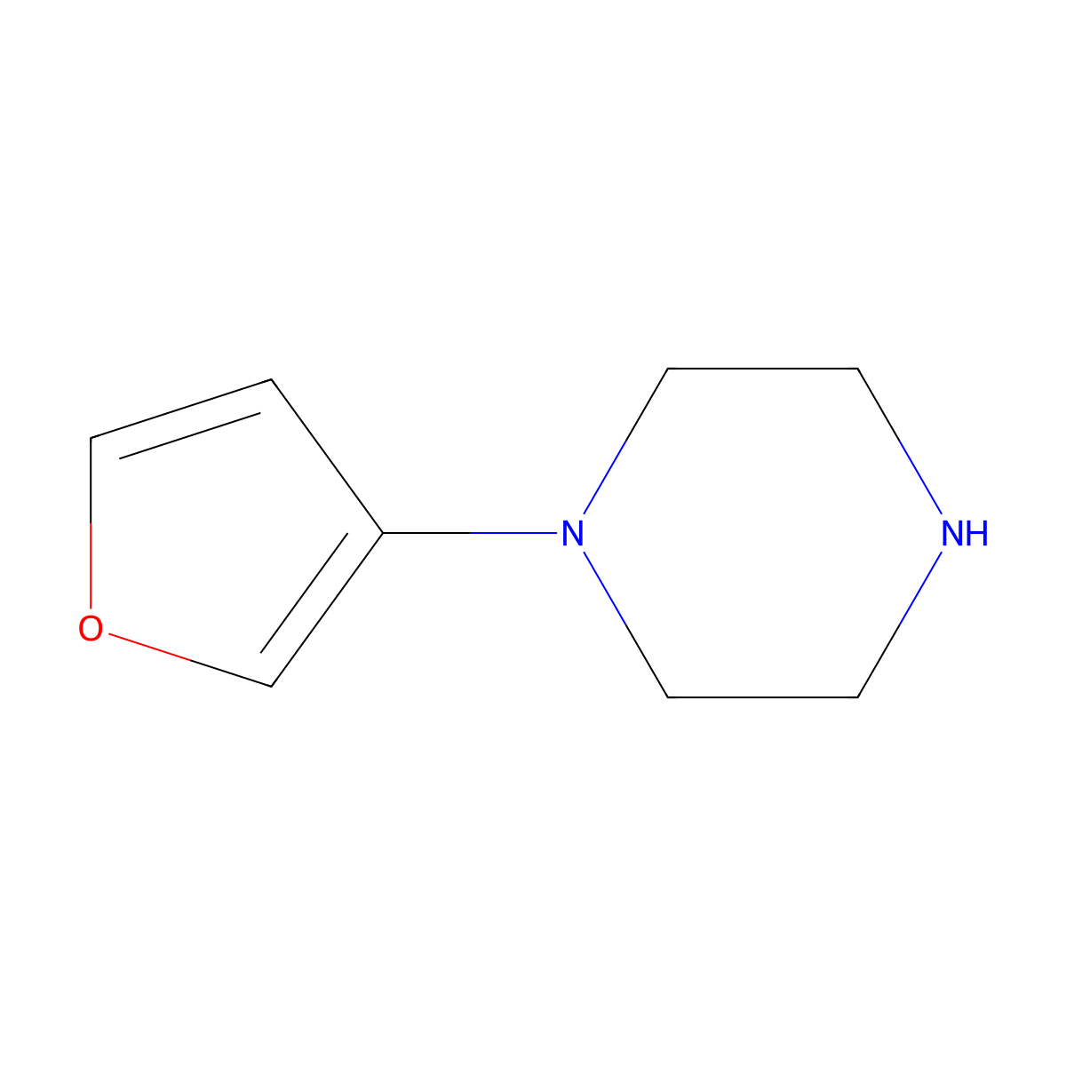 1-(Furan-3-yl)piperazine molecular structure, CAS 1121610-19-2