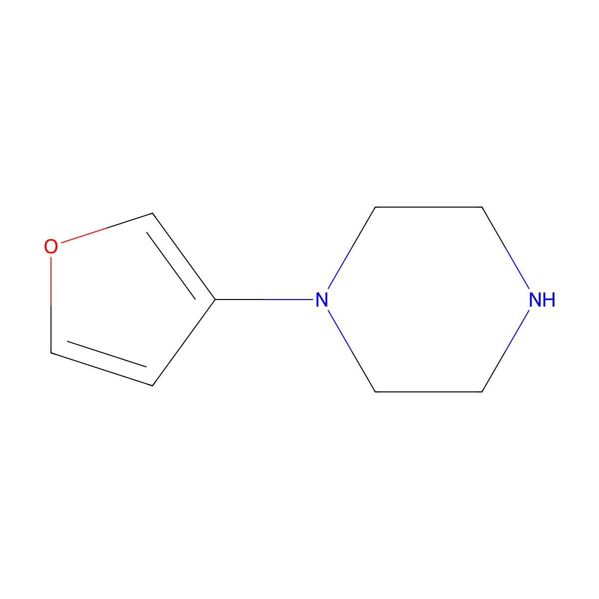1-(Furan-3-yl)piperazine molecular structure, CAS 1121610-19-2