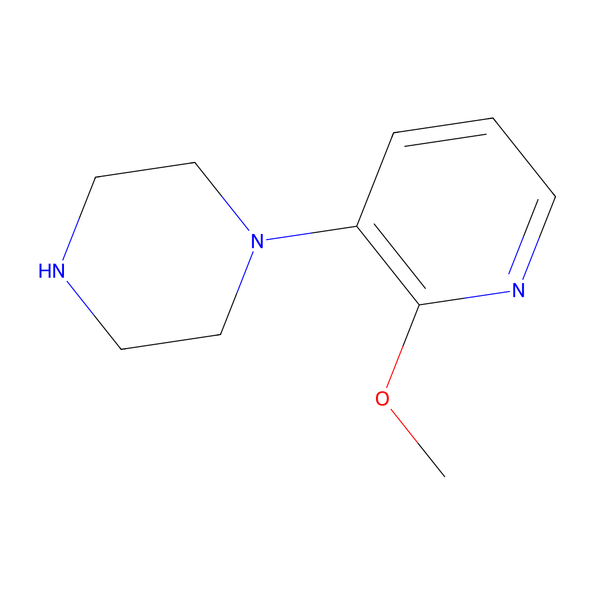 1-(2-Methoxypyridin-3-yl)piperazine molecular structure, CAS 1121610-27-2
