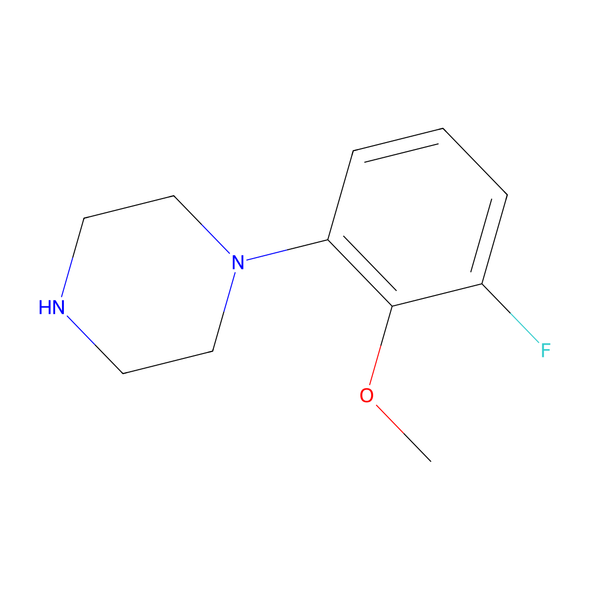 1-(3-Fluoro-2-methoxyphenyl)piperazine molecular structure, CAS 1121613-46-4