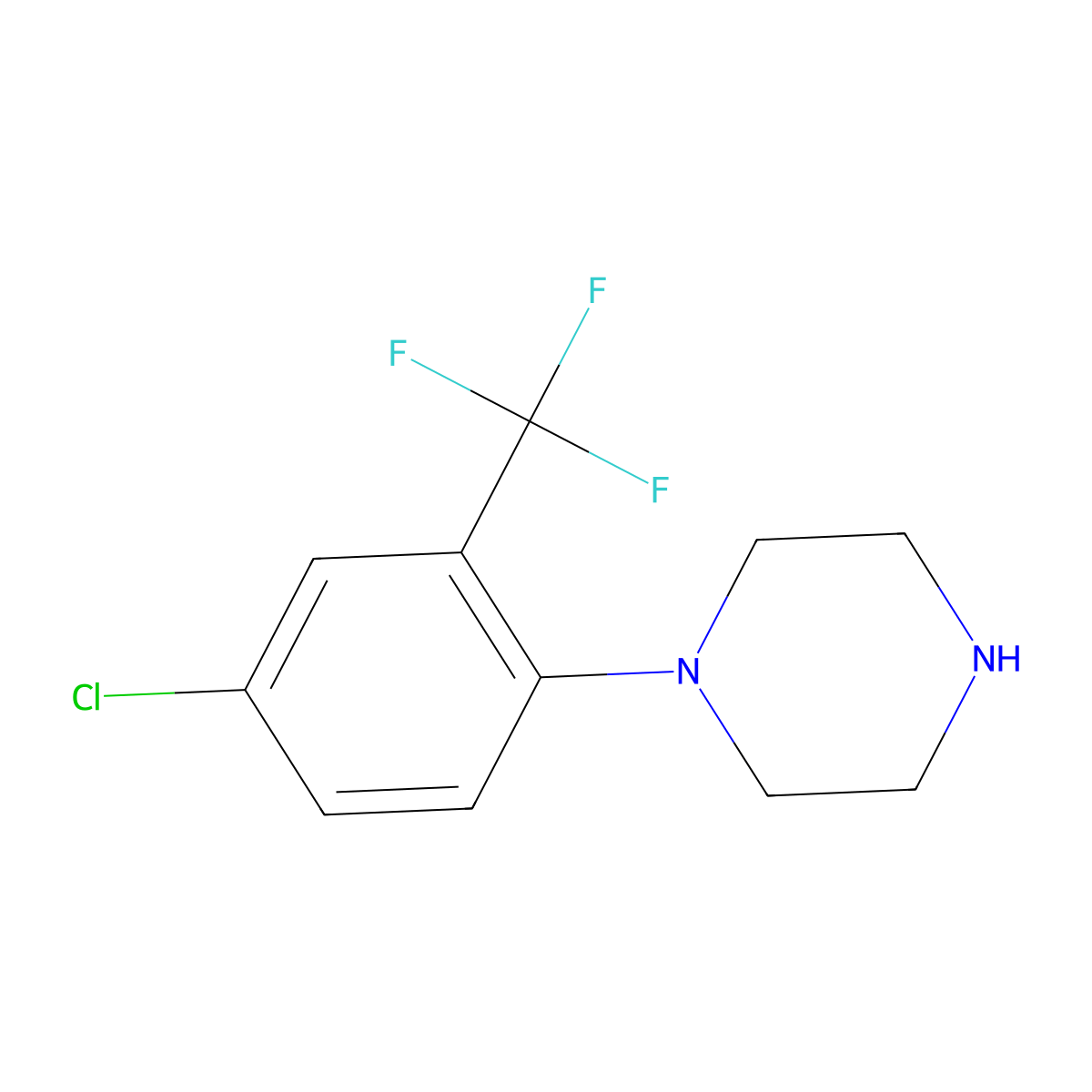 1-(4-Chloro-2-(trifluoromethyl)phenyl)piperazine molecular structure, CAS 1121613-57-7
