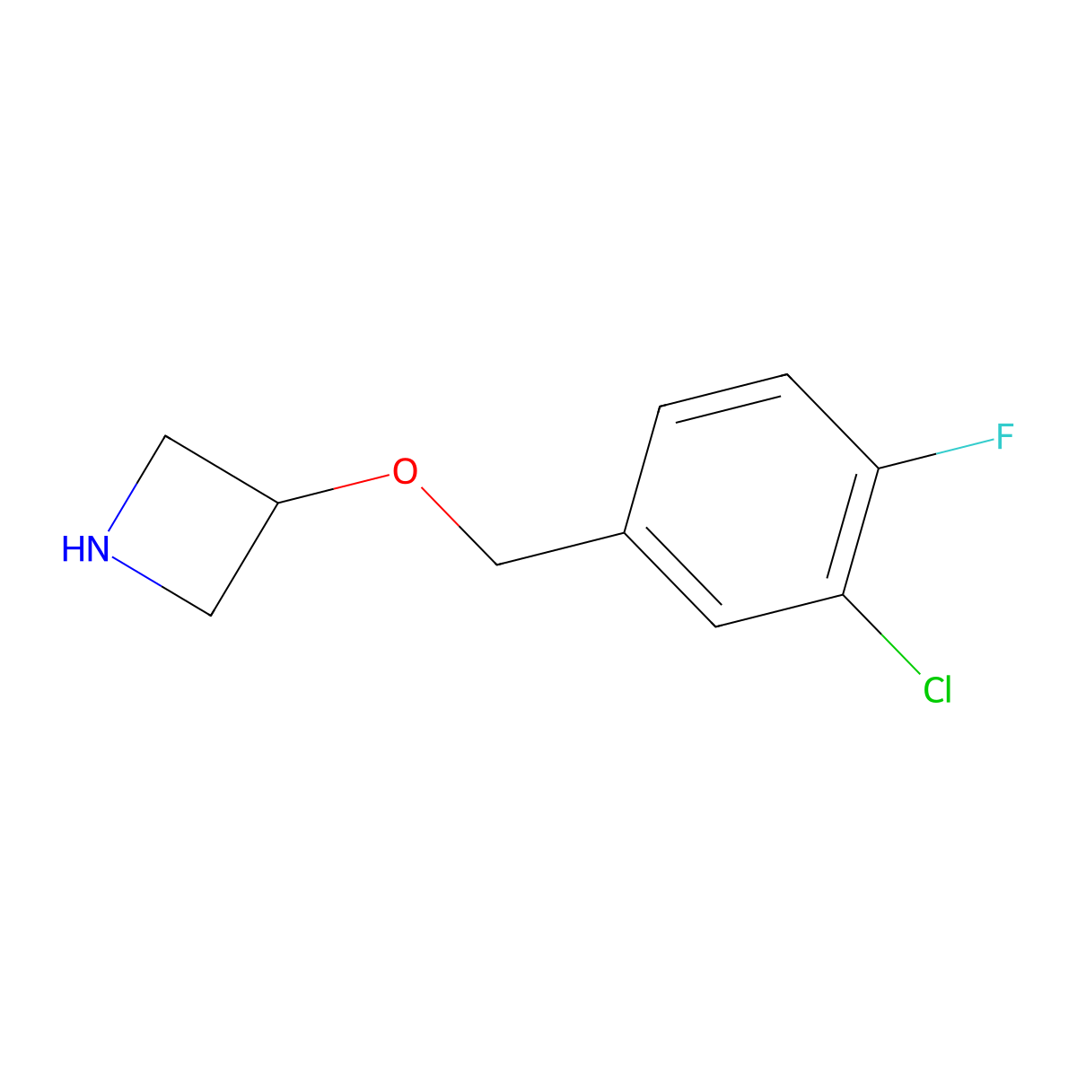 3-[(3-Chloro-4-fluorophenyl)methoxy]azetidine molecular structure, CAS 1121613-88-4