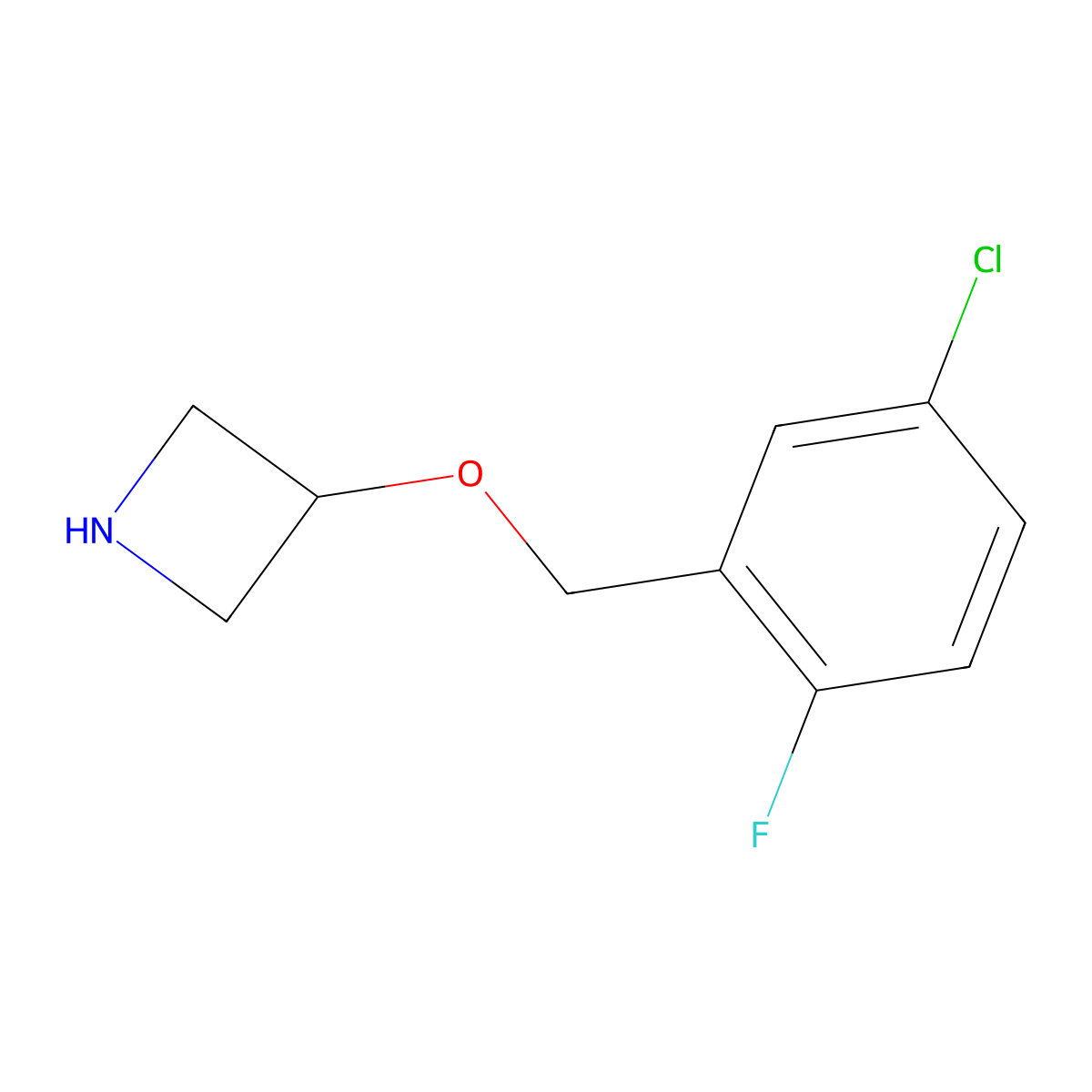 3-[(5-Chloro-2-fluorophenyl)methoxy]azetidine molecular structure, CAS 1121613-98-6