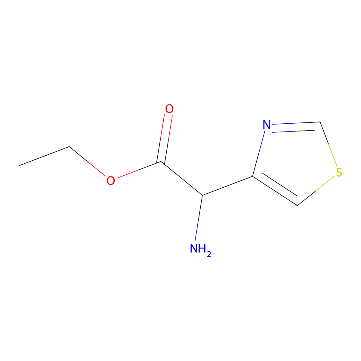 Ethyl 2-amino-2-(1,3-thiazol-4-yl)acetate molecular structure, CAS 112162-11-5