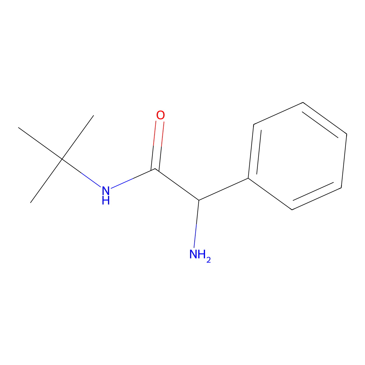 2-amino-N-tert-butyl-2-phenylacetamide molecular structure, CAS 112162-59-1