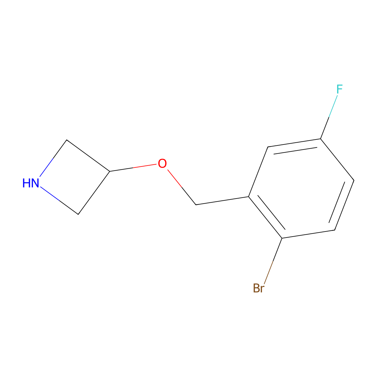 3-[(2-Bromo-5-fluorophenyl)methoxy]azetidine molecular structure, CAS 1121620-13-0
