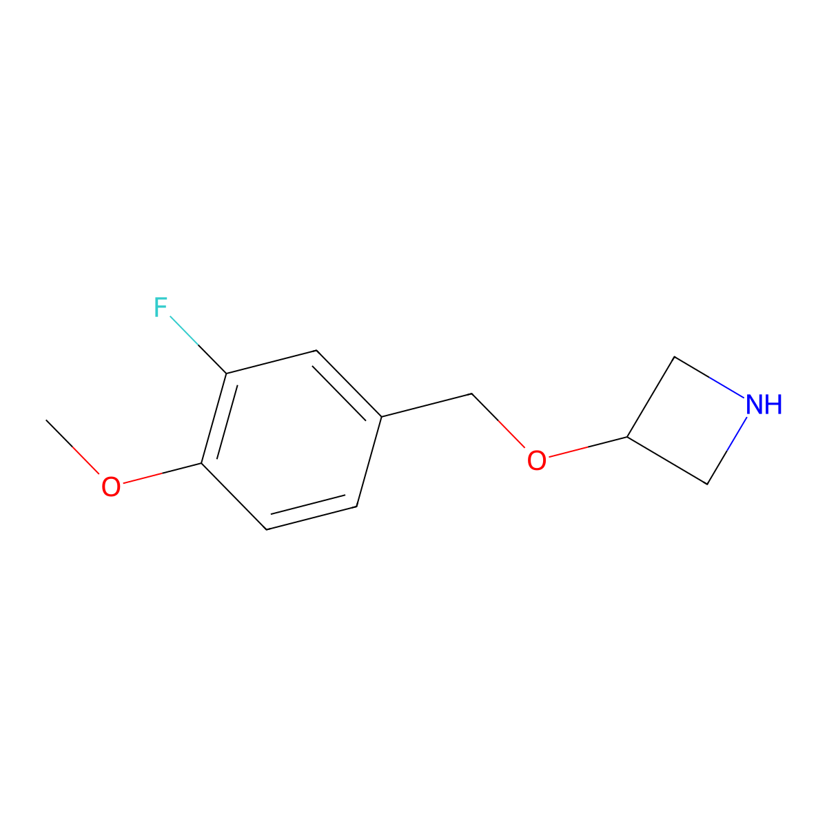 3-((3-Fluoro-4-methoxybenzyl)oxy)azetidine molecular structure, CAS 1121622-12-5