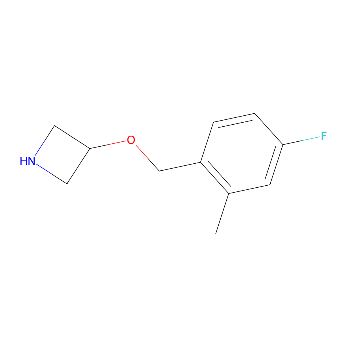 3-[(4-Fluoro-2-methylphenyl)methoxy]azetidine molecular structure, CAS 1121624-04-1