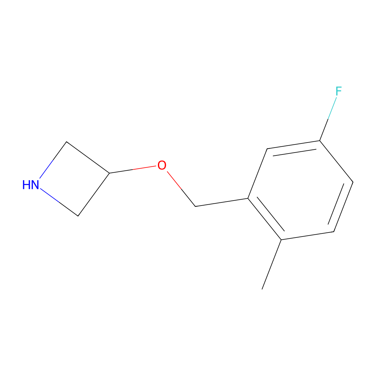 3-[(5-Fluoro-2-methylphenyl)methoxy]azetidine molecular structure, CAS 1121624-25-6