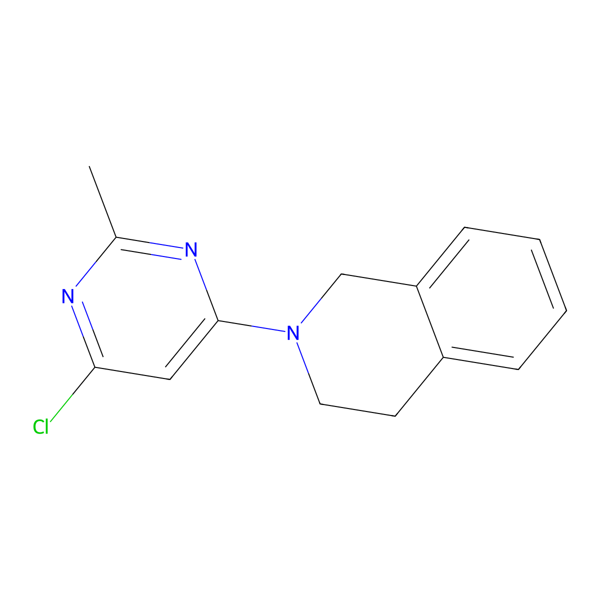 2-(6-chloro-2-methylpyrimidin-4-yl)-3,4-dihydro-1H-isoquinoline molecular structure, CAS 1121625-43-1