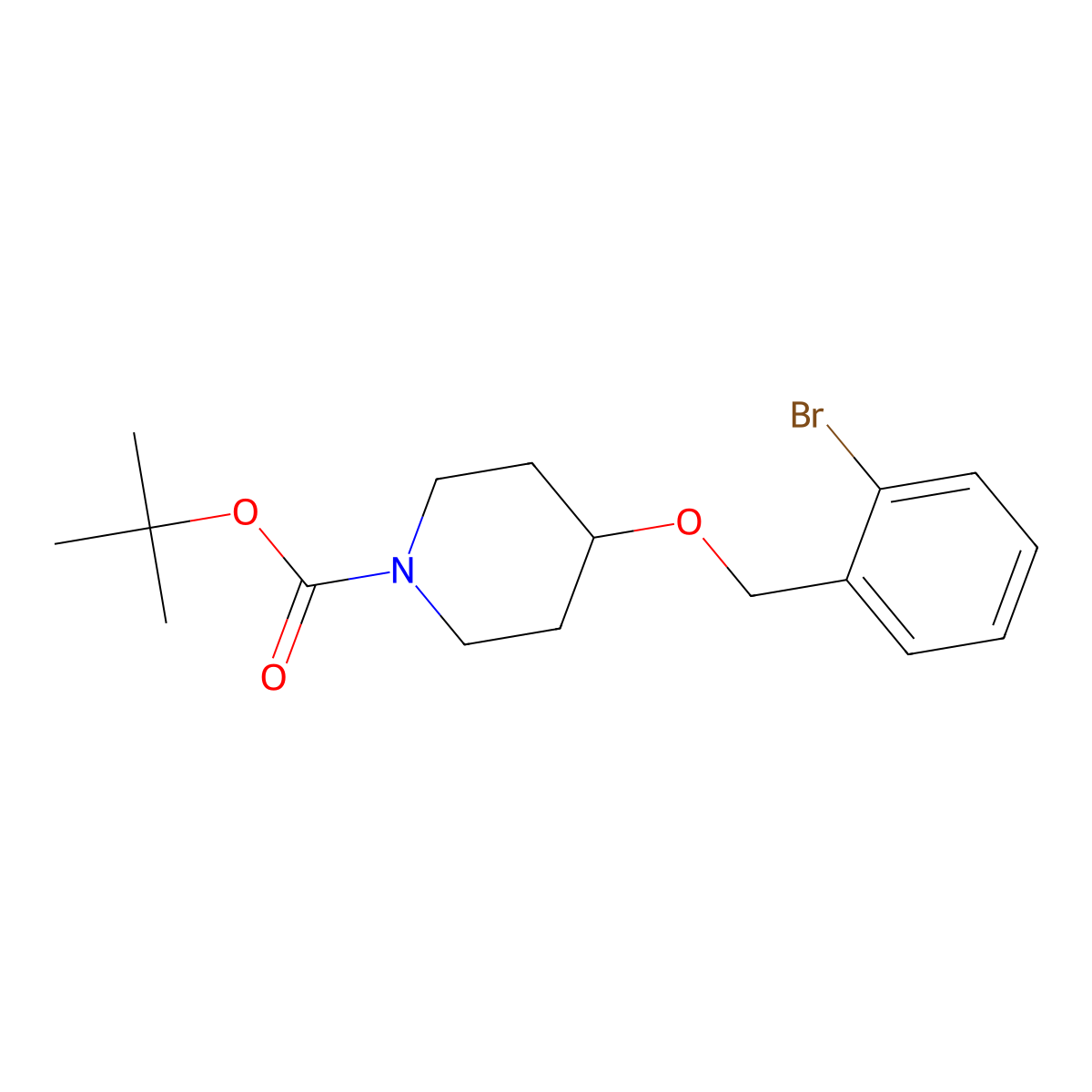 Tert-butyl 4-[(2-bromophenyl)methoxy]piperidine-1-carboxylate molecular structure, CAS 1121627-19-7