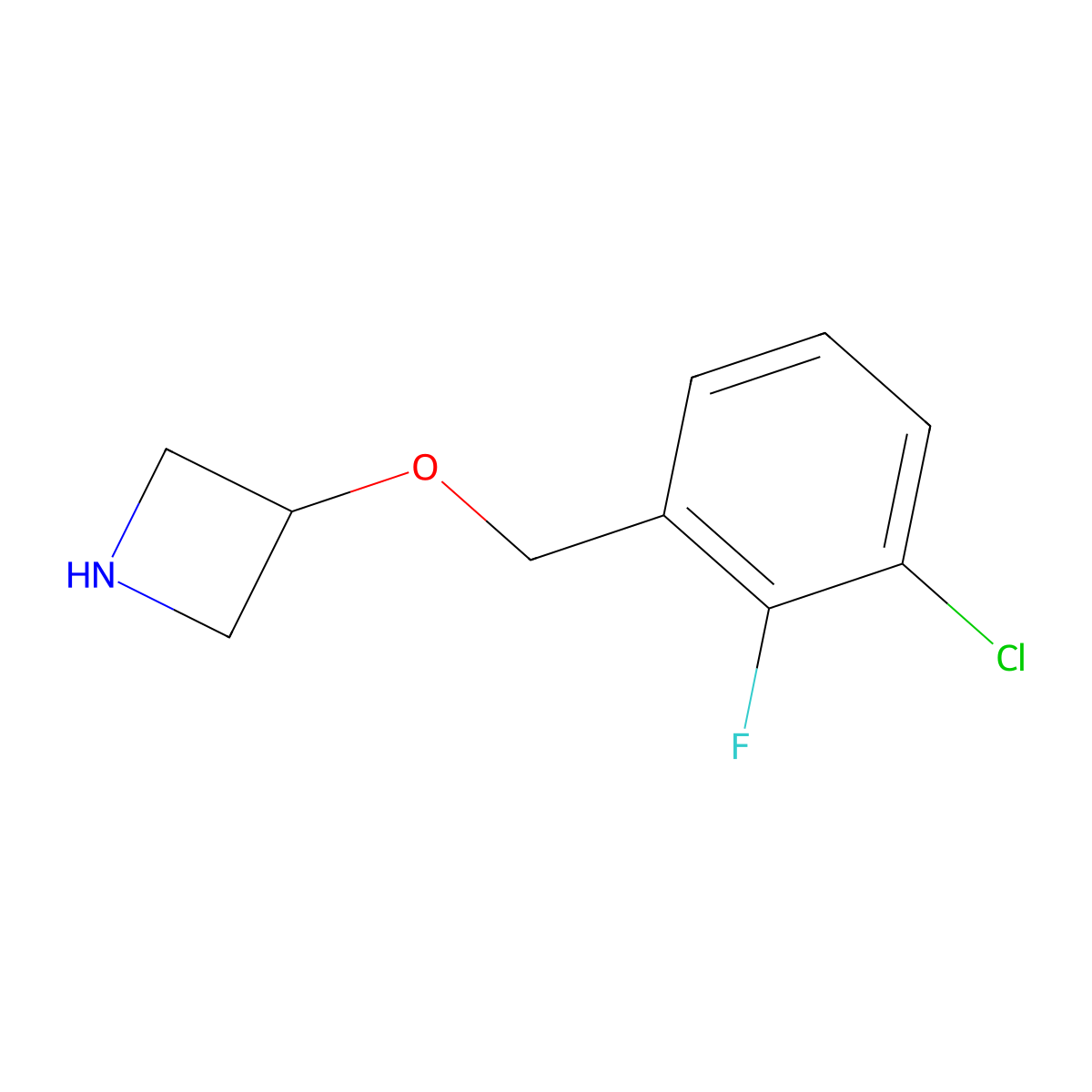 3-[(3-Chloro-2-fluorophenyl)methoxy]azetidine molecular structure, CAS 1121627-85-7