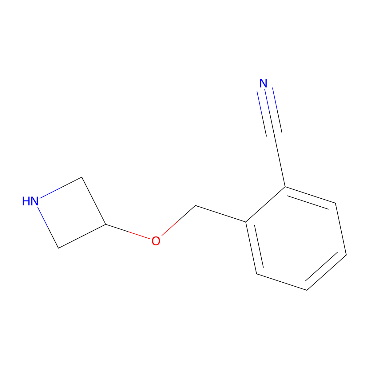 2-[(Azetidin-3-yloxy)methyl]benzonitrile molecular structure, CAS 1121628-36-1