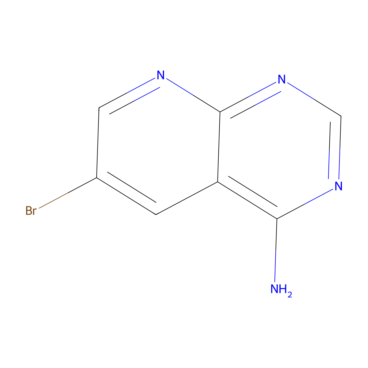 6-Bromopyrido[2,3-d]pyrimidin-4-amine molecular structure, CAS 1121633-45-1