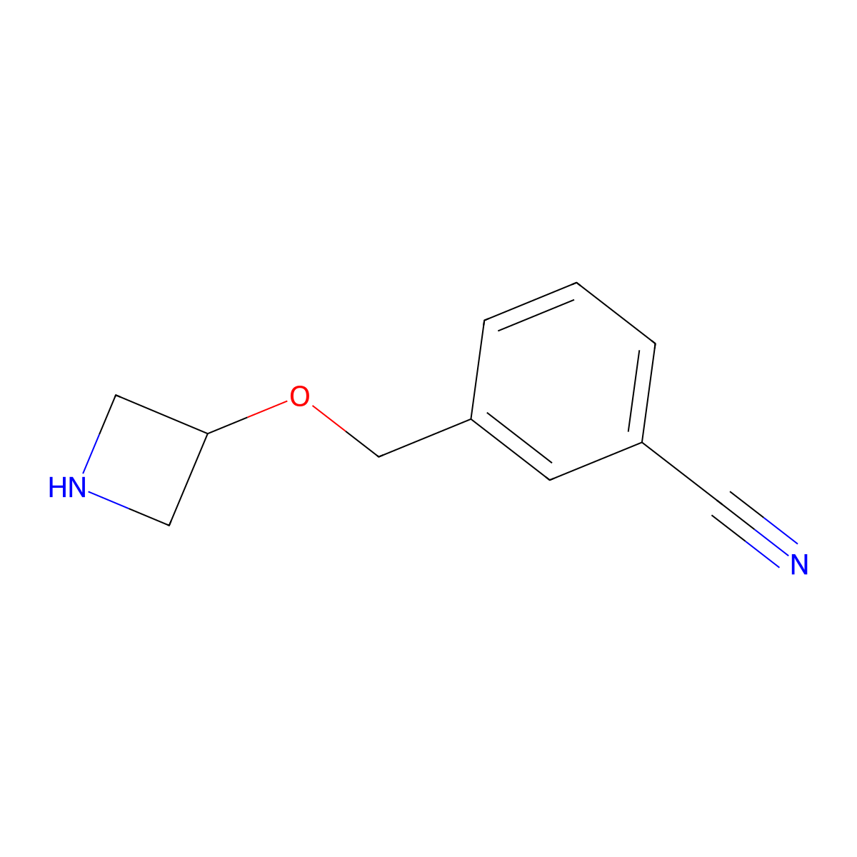 3-[(Azetidin-3-yloxy)methyl]benzonitrile molecular structure, CAS 1121634-51-2