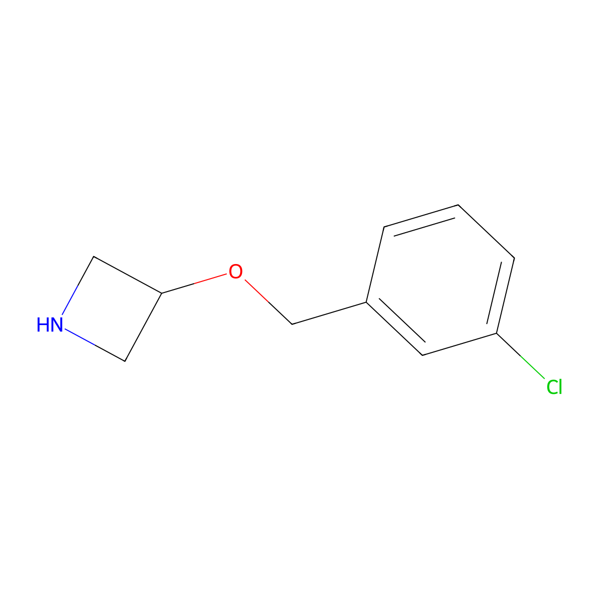 3-((3-Chlorobenzyl)oxy)azetidine molecular structure, CAS 1121634-66-9