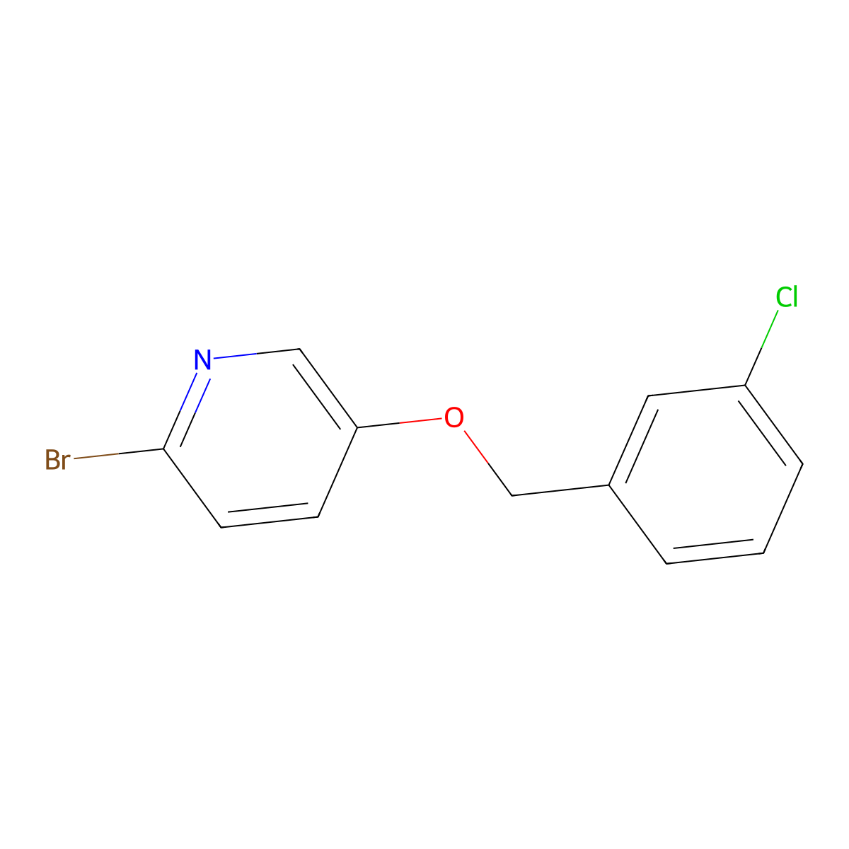 2-Bromo-5-[(3-chlorophenyl)methoxy]pyridine molecular structure, CAS 1121634-68-1