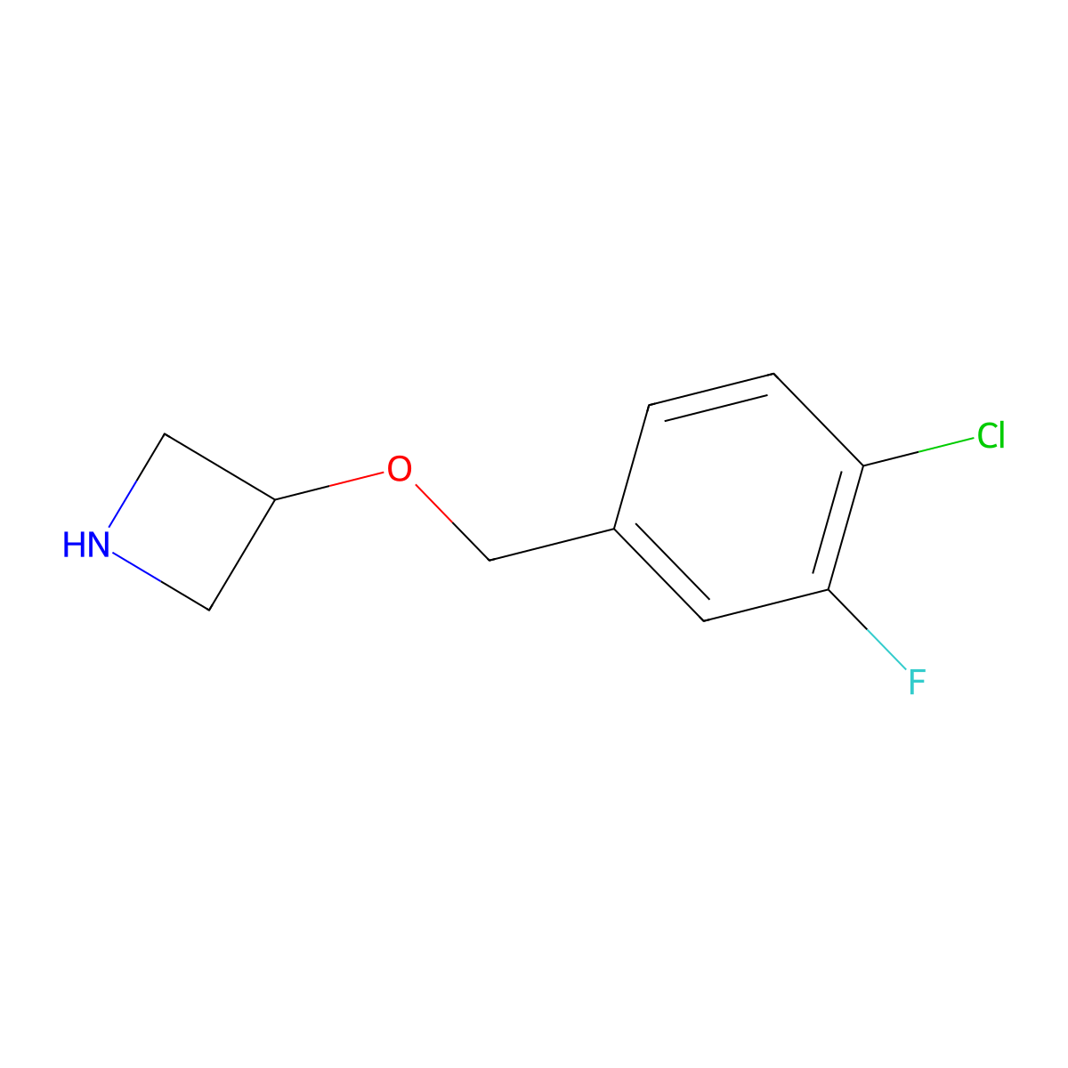 3-[(4-Chloro-3-fluorophenyl)methoxy]azetidine molecular structure, CAS 1121635-80-0