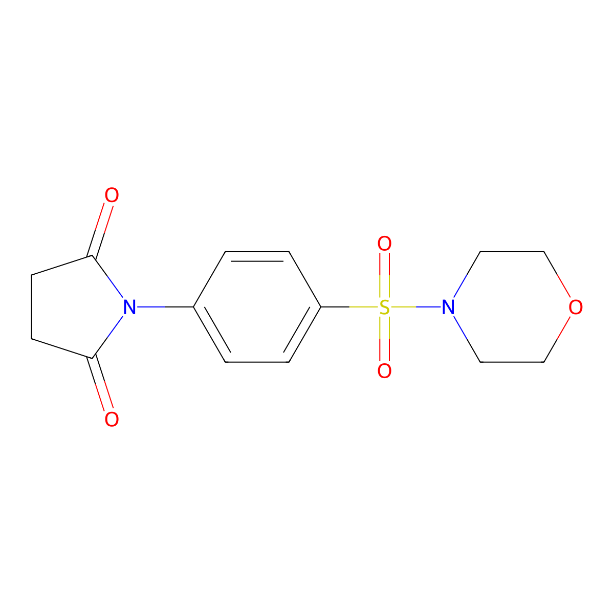 Morpholine, 4-[[4-(2,5-dioxo-1-pyrrolidinyl)phenyl]sulfonyl]- molecular structure, CAS 112167-36-9