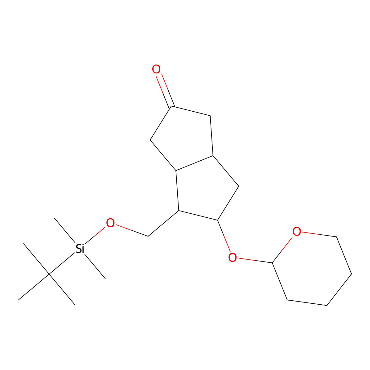 (3aS,4S,5R,6aR)-4-(((tert-Butyldimethylsilyl)oxy)methyl)-5-((tetrahydro-2H-pyran-2-yl)oxy)hexahydropentalen-2(1H)-one molecular structure, CAS 112168-22-6