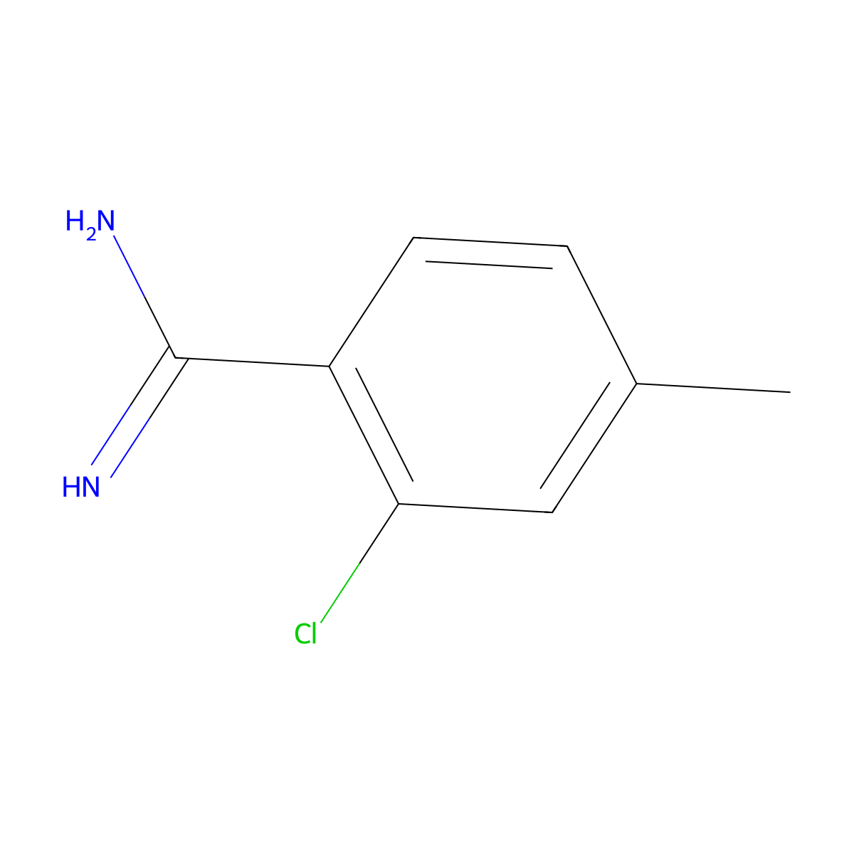 2-Chloro-4-methyl-benzamidine molecular structure, CAS 1121693-91-1