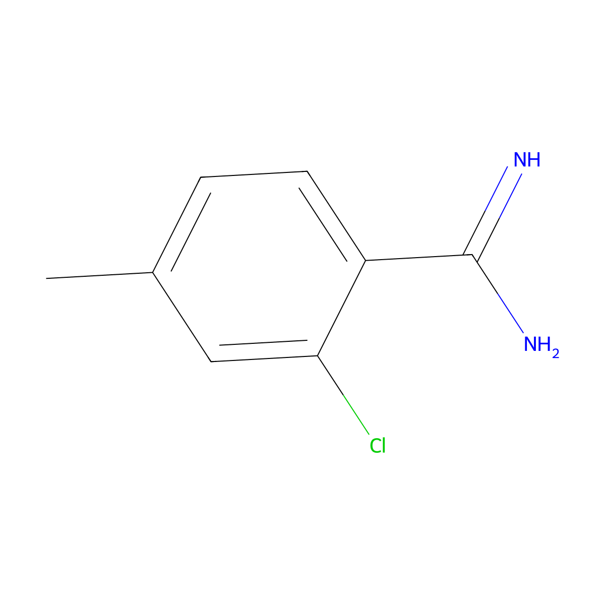 2-Chloro-4-methyl-benzamidine molecular structure, CAS 1121693-91-1