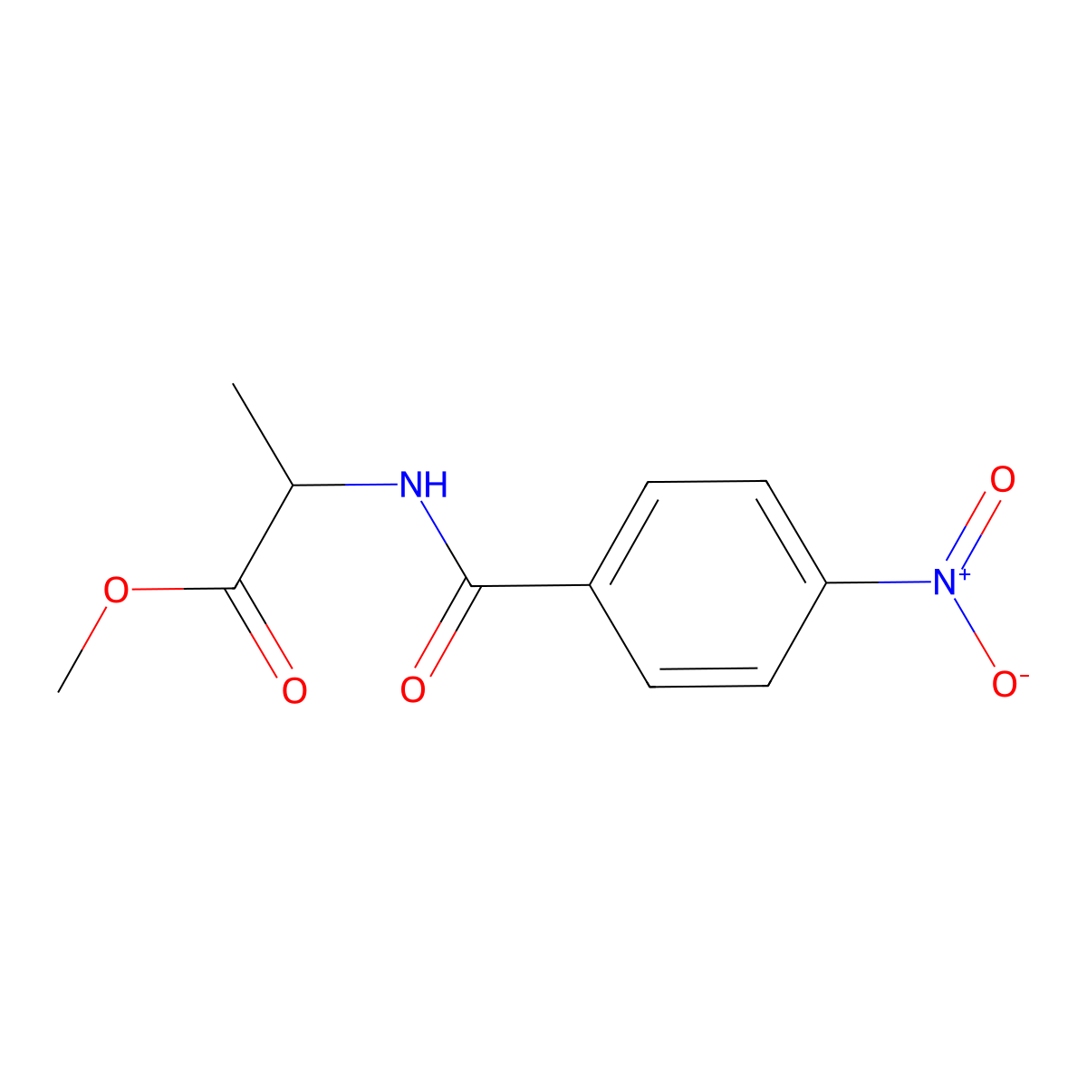 Methyl 2-[(4-nitrophenyl)formamido]propanoate molecular structure, CAS 112173-53-2